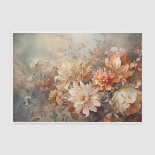 Papier Mousseline Automne Floral Thanksgiving Halloween Découpage (Recto)