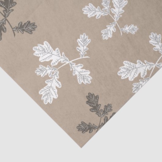 Papier Mousseline Automne Foliing Feuille Brown Taupe Motif (Détail)
