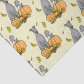Papier Mousseline Automne Greyhound (gris) Chien Citrouille Feuilles (Détail)