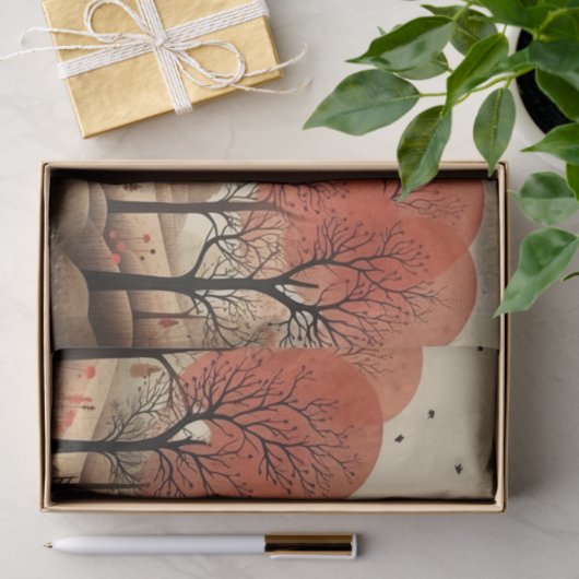 Papier Mousseline Automne lunaire victorien (Cadeau)