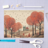 Papier Mousseline Automne lunaire victorien (Artisanat)