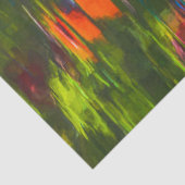 Papier Mousseline Automne orange, bleu, vert peinture abstraite (Détail)