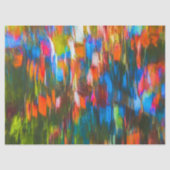 Papier Mousseline Automne orange, bleu, vert peinture abstraite (Recto)
