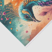 Papier Mousseline Automne Paon Tons de Bijoux Oiseaux Découpage (Détail)