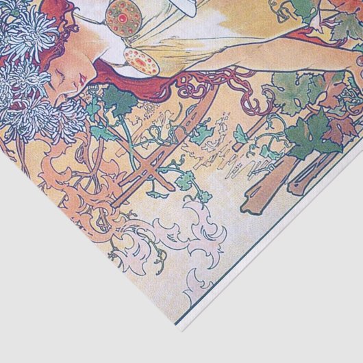 Papier Mousseline Automne (Quatre Saisons), Alphonse Mucha (Détail)