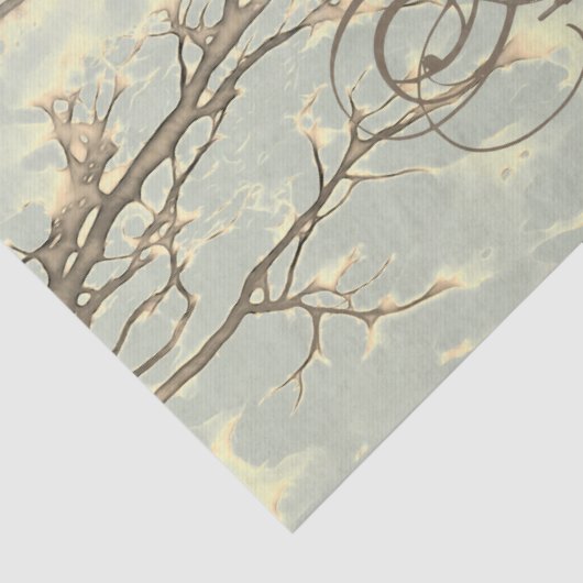 Papier Mousseline AUTOMNE ROBIN Branches automnales (Détail)