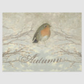 Papier Mousseline AUTOMNE ROBIN Branches automnales (Recto)
