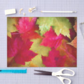 Papier Mousseline Automne Rouge jaune érable Feuille Art (Artisanat)