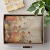 Papier Mousseline Automne Rustique Orange Citrouille (Cadeau)