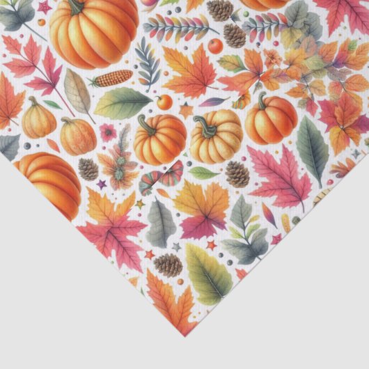 Papier Mousseline Automne saison Citrouille Feuille (Détail)
