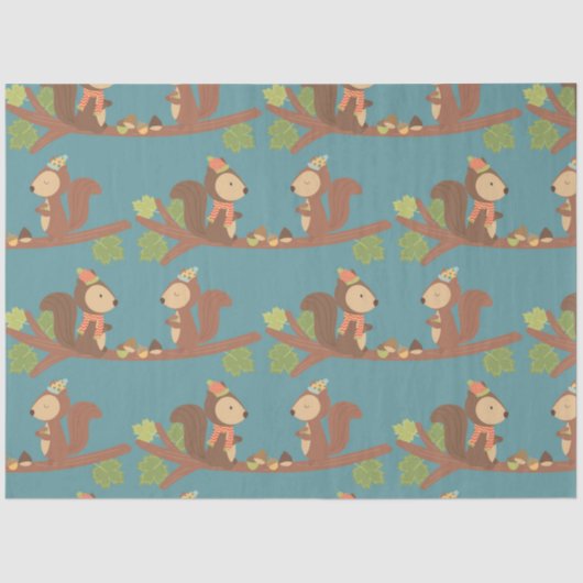 Papier Mousseline Automne Woodland Series Design 4 (Recto)