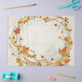 Papier Mousseline Automne Wreath Fall Feuilles Rustique Barne Bois (Artisanat)