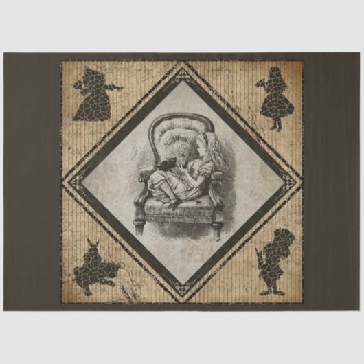 Papier Mousseline Autre Alice au pays des merveilles Conception 2 (Recto)