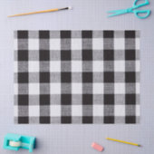 Papier Mousseline Autum de automne en noir et blanc en vichy plaid (Artisanat)