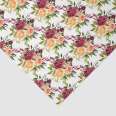 Papier Mousseline Autumn Burgundy and Orange Floral (Détail)