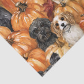 Papier Mousseline Autumn Dogs in a Pumpkin Patch Halloween (Détail)