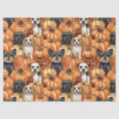 Papier Mousseline Autumn Dogs in a Pumpkin Patch Halloween (Recto)