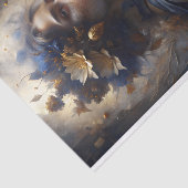 Papier Mousseline Autumn Enchantress Floral Gold Blue Decoupage (Détail)
