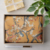 Papier Mousseline Autumn Orange Floral Birds Chinoiserie (Cadeau)