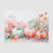 Papier Mousseline Autumn Pumpkins and Flowers Fall Decoupage (Recto)