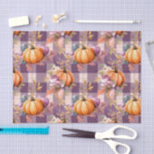 Papier Mousseline Autumn Pumpkins and Flowers Fall Pattern Decoupage (Artisanat)