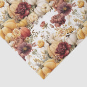 Papier Mousseline Autumn Pumpkins and Flowers Fall Pattern Decoupage (Détail)