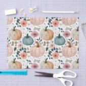 Papier Mousseline Autumn Pumpkins and Flowers Fall Pattern Decoupage (Artisanat)