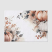 Papier Mousseline Autumn Pumpkins and Flowers Fall Pattern Decoupage (Recto)