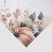 Papier Mousseline Autumn Pumpkins and Flowers Fall Pattern Decoupage (Détail)