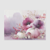 Papier Mousseline Autumn Pumpkins and Flowers Fall Pattern Decoupage (Recto)