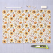 Papier Mousseline Autumn Yellow & Orange Sunflowers (Artisanat)