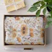 Papier Mousseline Autumn Yellow & Orange Sunflowers (Cadeau)