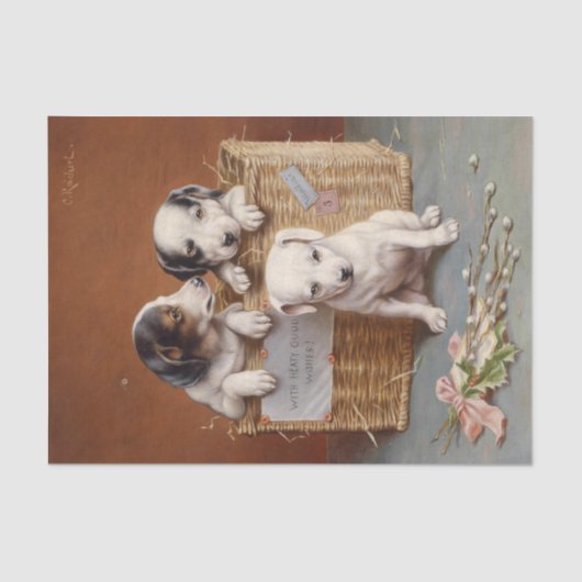 Papier Mousseline Avec de bons voeux de Carl Reichert (Recto)