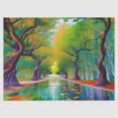 Papier Mousseline Avenue des arbres feuilles d'automne (Recto)