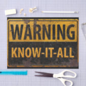 Papier Mousseline AVERTISSEMENT CONNAISSANCE-TOUT Danger Métal Atten (Artisanat)