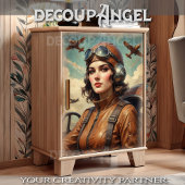 Papier Mousseline Aviateur rétro avec avions de guerre dans le style