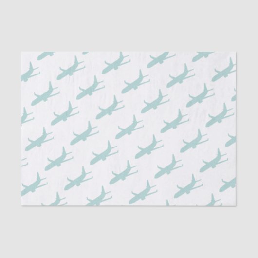 Papier Mousseline Avion - bandes - bleu (Recto)
