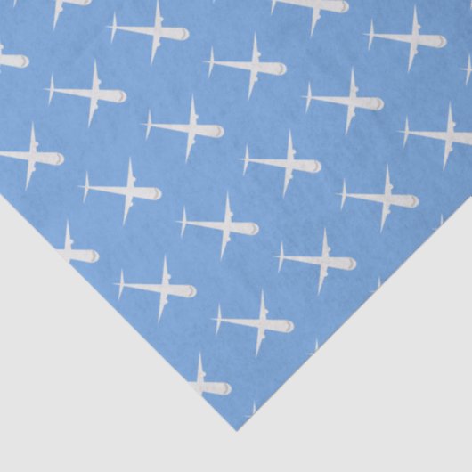 Papier Mousseline Avion en bleu (Détail)