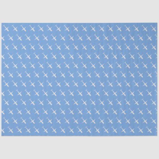 Papier Mousseline Avion en bleu (Recto)