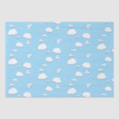 Papier Mousseline avion en papier volant nuages bleus ciel (Recto)