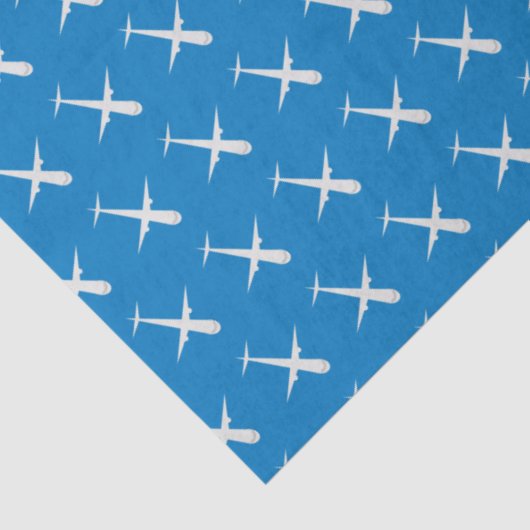 Papier Mousseline Avion sur l'eau bleu (Détail)