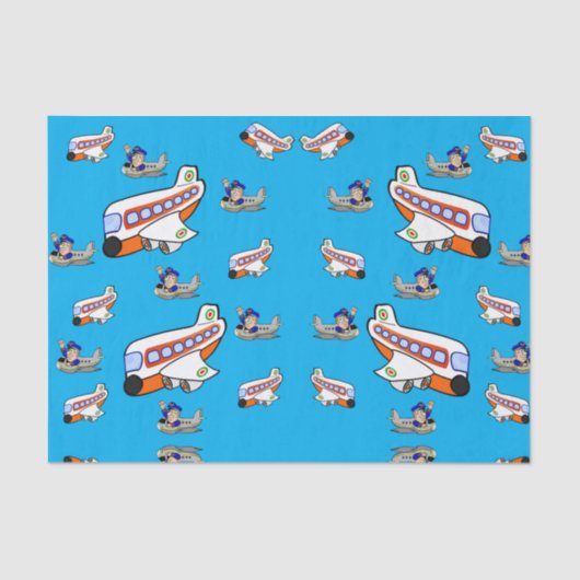 Papier Mousseline Avions décoratifs en papier de tissu (Recto)