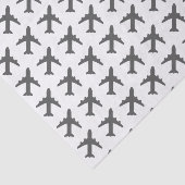 Papier Mousseline Avions gris (Détail)