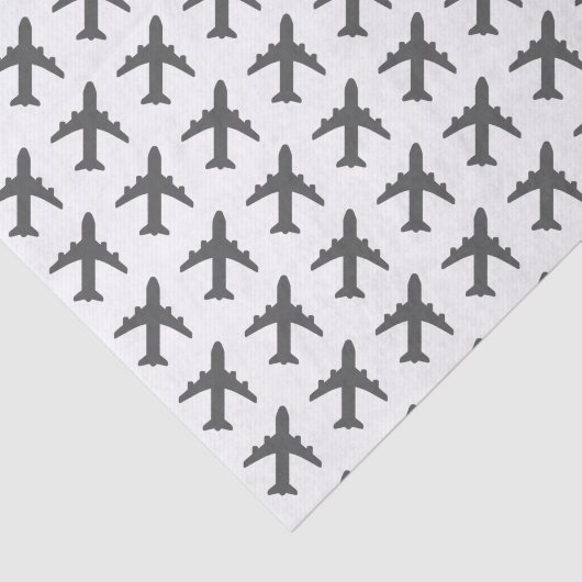 Papier Mousseline Avions gris (Détail)