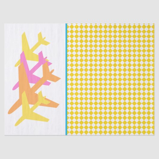 Papier Mousseline Avions Voyage Pilote de vol Amusant (Recto)