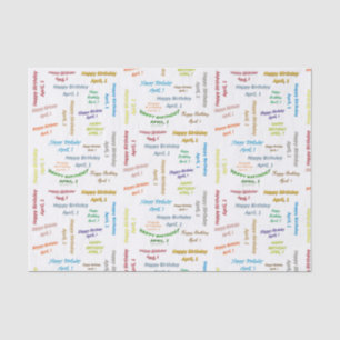 Papier Mousseline Avril, 1er Anniversaire Tissue Paper