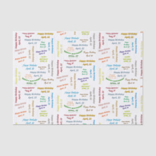 Papier Mousseline Avril, 22 Anniversaire Tissue Paper