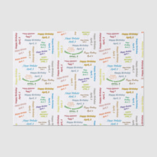 Papier Mousseline Avril, 3 Anniversaire Tissue Paper
