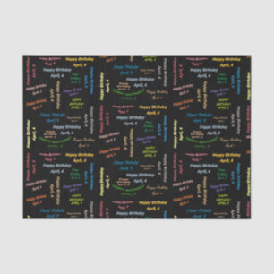 Papier Mousseline Avril, 4 Anniversaire Tissue Paper
