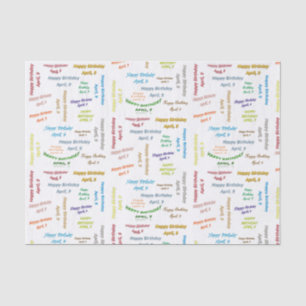 Papier Mousseline Avril 9 Anniversaire Tissue Paper